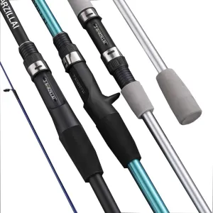 Travel Fishing Rod 4 Pieces Spinning Casting Rod Medium Light Carbon Fiber Stainless Steel Guides EVA Handle Strength Sensitivity Saltwater Freshwater Portable Pole