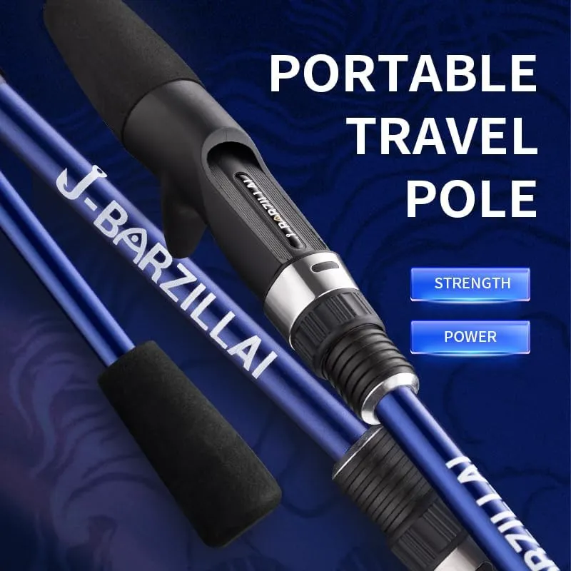 Travel Fishing Rod 4 Pieces Spinning Casting Rod Medium Light Carbon Fiber Stainless Steel Guides EVA Handle Strength Sensitivity Saltwater Freshwater Portable Pole
