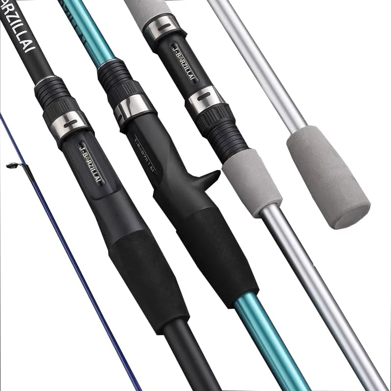 Travel Fishing Rod 4 Pieces Spinning Casting Rod Medium Light Carbon Fiber Stainless Steel Guides EVA Handle Strength Sensitivity Saltwater Freshwater Portable Pole
