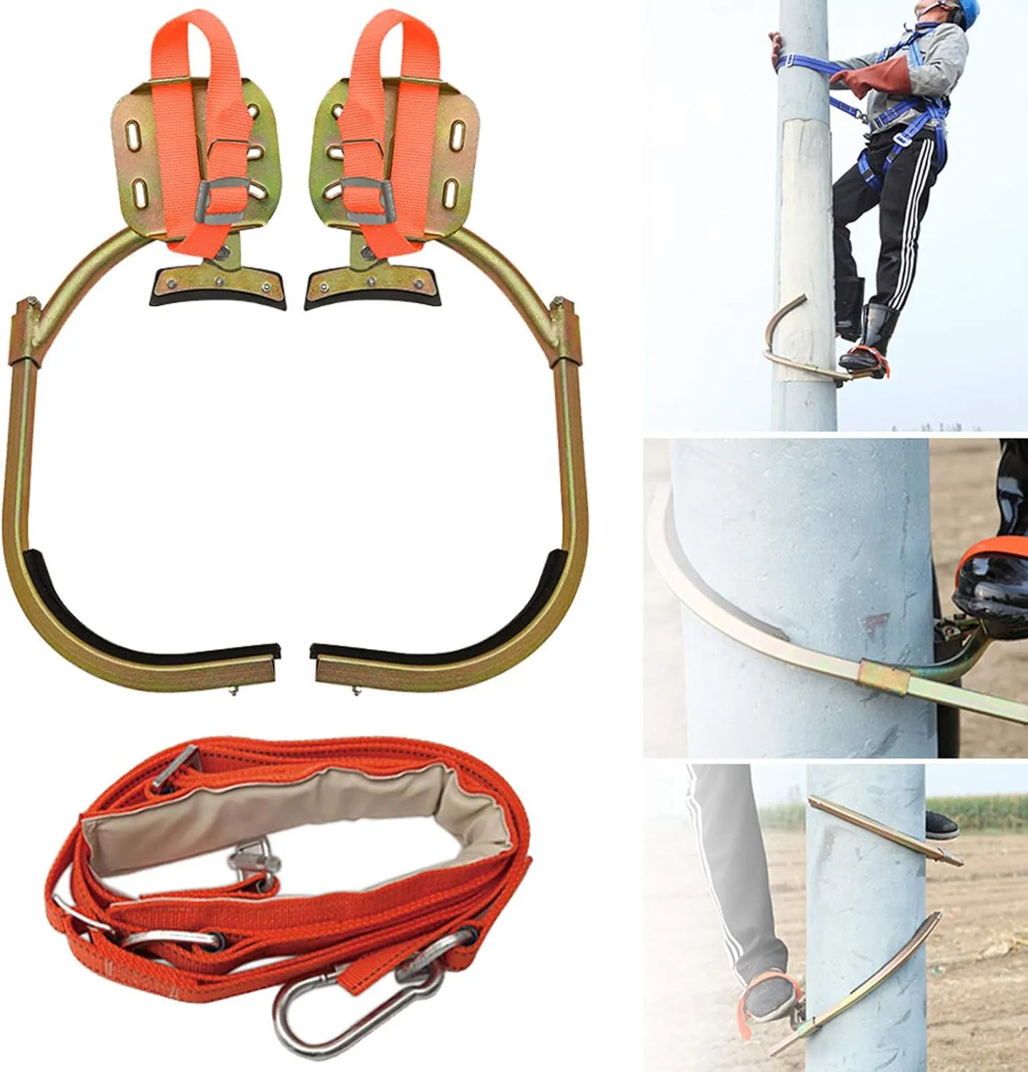 Tree Climbing Gear, Non-Slip Climbing Tree Spikes with Seat Belt, Stainless Steel Climbing Trees Tool for Electric Worker, Hunting Observation, Simple to Use,set-300model