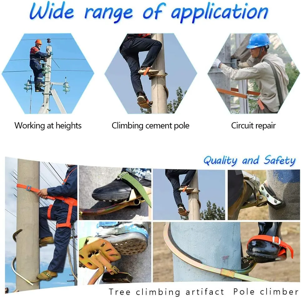 Tree Climbing Gear, Non-Slip Climbing Tree Spikes with Seat Belt, Stainless Steel Climbing Trees Tool for Electric Worker, Hunting Observation, Simple to Use,set-300model