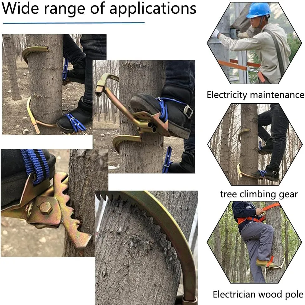 Tree Climbing Gear,Climbing Trees Artifact Electrician Wooden Pole Foot Buckle,for Hunting Observation,Picking Fruit,Coconut,Simple to Use.,model400