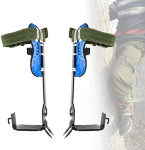 Tree Climbing Spike Set 5PCS Safety Adjustable Belt Lanyard 2 Gears Rope Rescue Belt for Hunting Observation Outdoor Picking Fruit Pick Trees Pole Hook, 220lbs Load Bearing