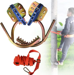 Tree Climbing Spikes, Tree Climbing Gear with Safe Belt, Simple to Use Climbing Tool, Rust-Proof and Wear-Resistant, Tree Climbing Tool for Hunting Observation, Picking Fruit,450model