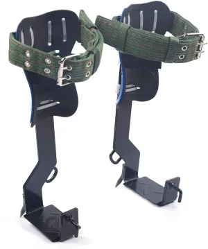 Tree Climbing Spikes, Tree Pole Climbing Spike Set Belt Rope Safety Lanyard w/Carabiner 2 Gears Claw Stainless Steel Tree Pole Climbing Shoes Tool for Picking Fruit Hunting Observation Rock Climbing