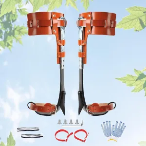 Tree Climbing Spikes, Upgraded Leather Tree Climbing Spikes Set,45# Steel Forging,Height Adjustable Tree Climbing Gear,Tree Climbing Tool for Tree Work,Logging,Fruit Picking(Brown)