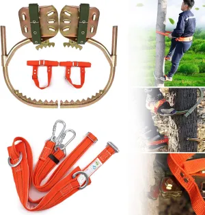 Tree Climbing Tool, Stainless Steel Professional Tree Climbing Gear Kit with Safe Belt, Adjustable Pole Climbing Spikes for Climbing Hunting Observation Picking Fruit,450model