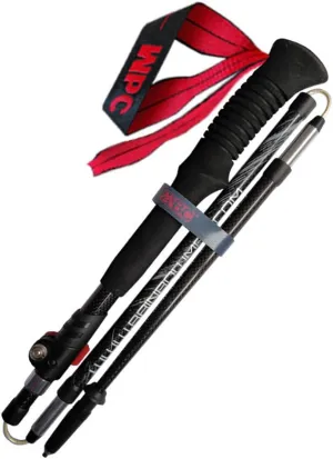 Trekking Poles Collapsible-1pc Pack AdjustableTelescopic Hiking or Walking Sticks Anti-Shock, Strong Lightweight Carbon Fiber-Quick Adjust Flip-Lock for Hiking, Camping, Mountaining