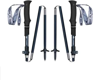 Trekking Poles Collapsible Hiking Pole Pair - 2pc Ultralight Folding Walking Sticks, Lightweight Aluminum 7075 Carbon Fiber Foldable Treking Stick for