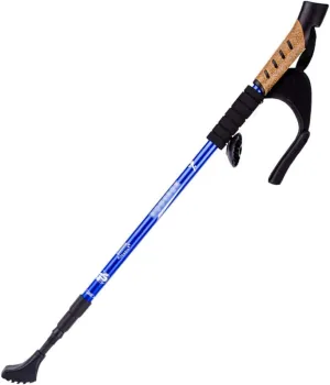 Trekking Poles Telescopic Ultralight Aluminum Antishock Hiking Poles Walking Sticks with Cork Grip and Quick Lock System for Traveling Camping Hiking Mountaineering (Blue)