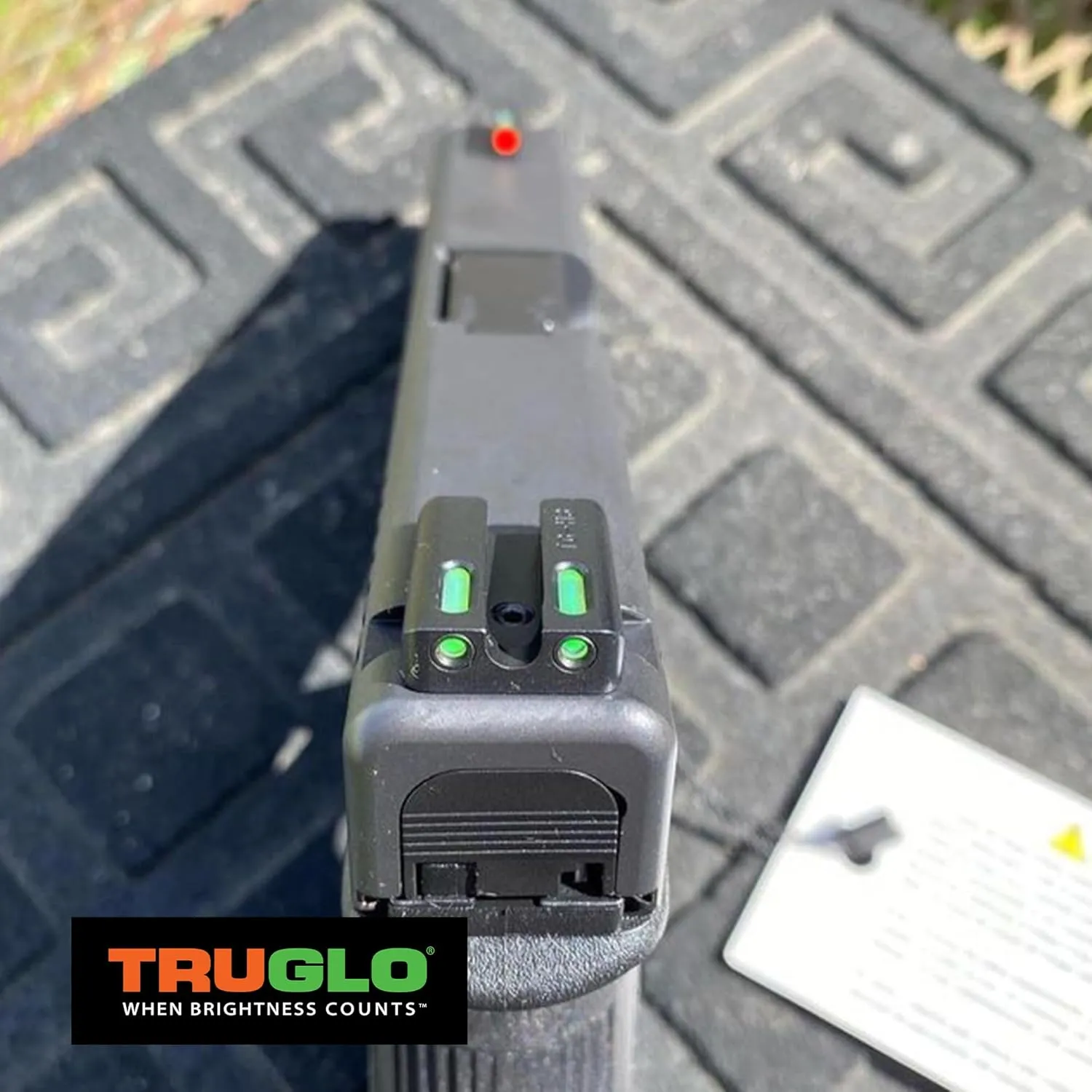 TRUGLO Fiber-Optic Handgun Night Sight | Compact Durable Snag-Resistant High-Visibility Red Front & Green Rear Sight for Handguns