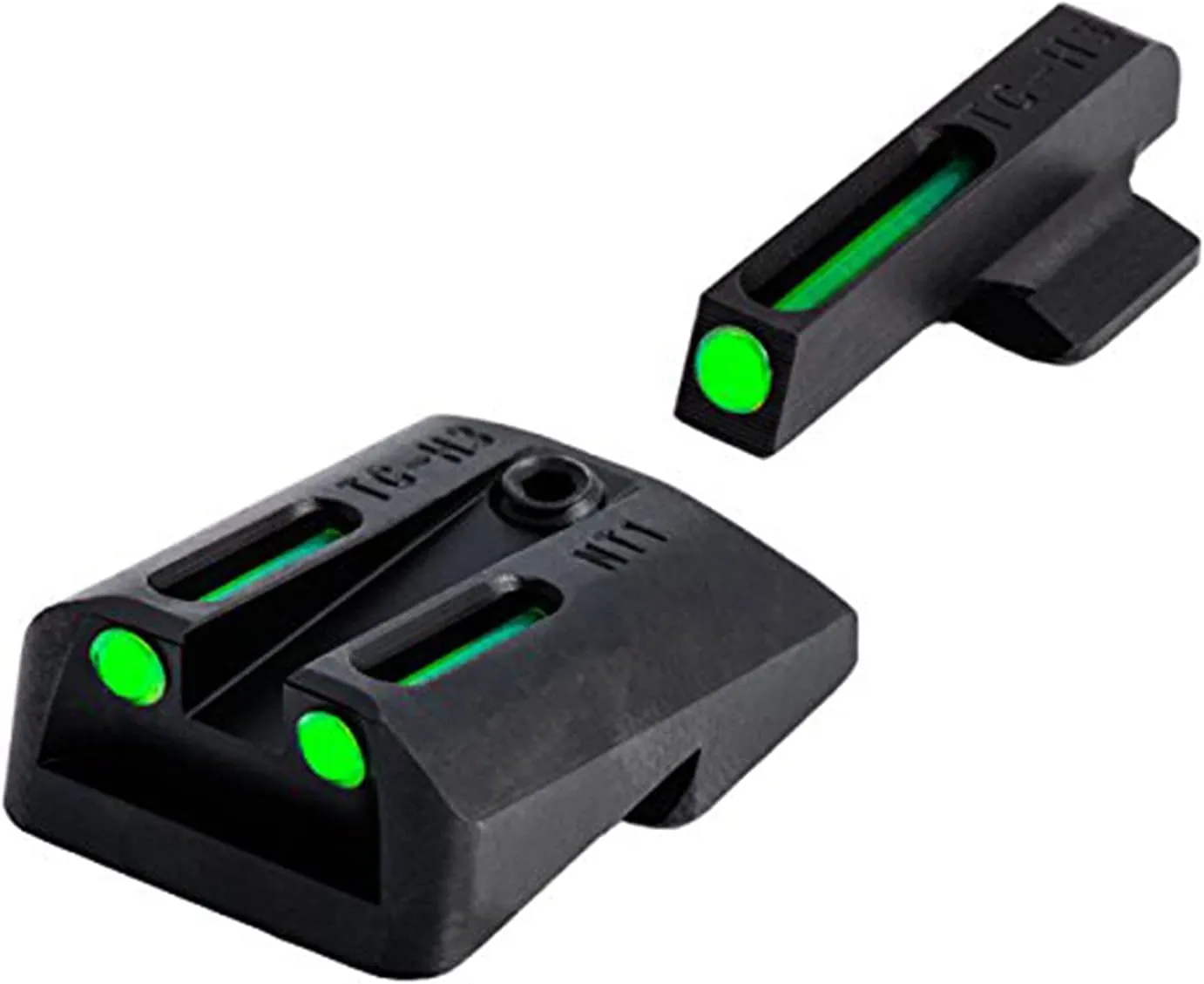 Truglo TFO Tritium & Fiber-Optic Handgun Sight | Durable Compact High-Visible Front & Rear Night Sight Set, Compatible with 1911 Handguns