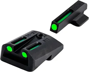 Truglo TFO Tritium & Fiber-Optic Handgun Sight | Durable Compact High-Visible Front & Rear Night Sight Set, Compatible with 1911 Handguns