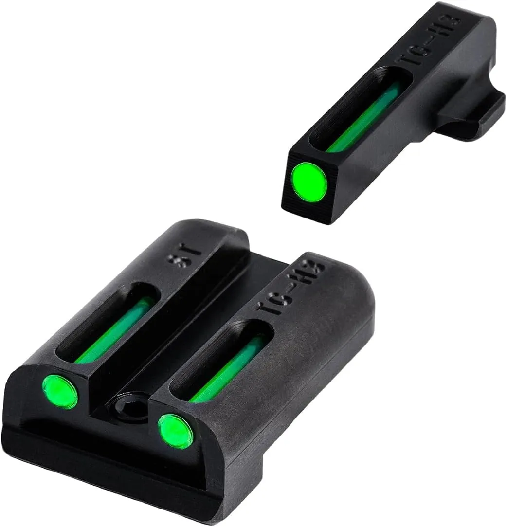Truglo TFO Tritium & Fiber-Optic Handgun Sight, Durable Compact High-Visible Front & Rear Night Sight Set, Compatible with Sig Sauer Handguns