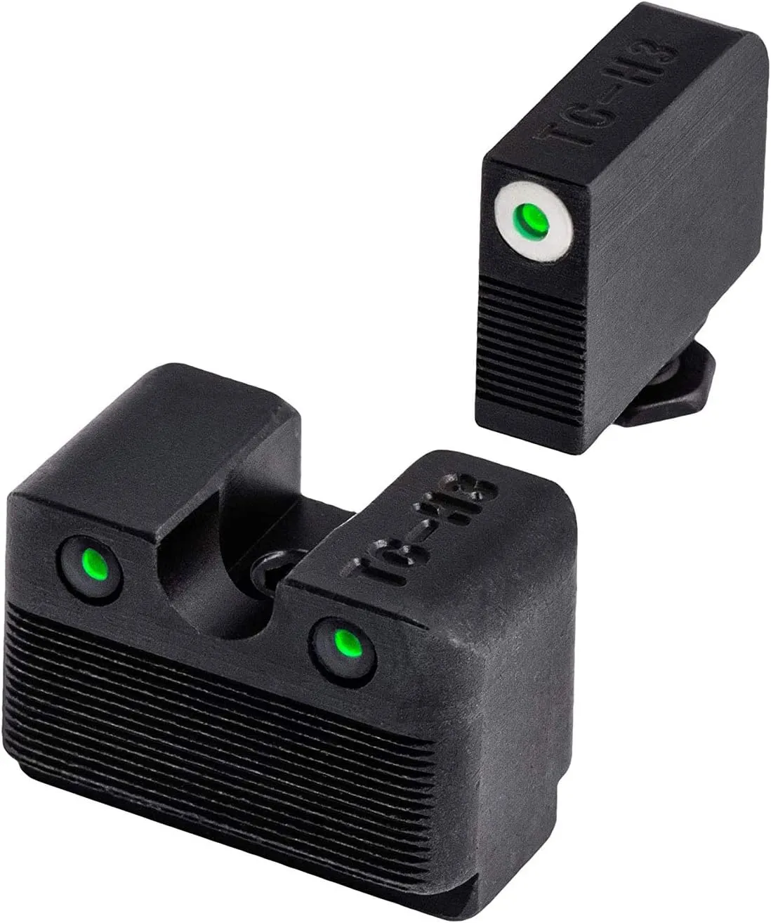 TRUGLO Tritium Pro Night Sights, Compatible with Glock Handgun Models | Compact Durable Glow-in-The-Dark Front & Rear Gun Sight Set with Focus Lock Front Ring