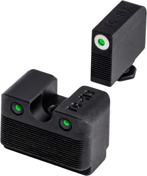 TRUGLO Tritium Pro Night Sights, Compatible with Glock Handgun Models | Compact Durable Glow-in-The-Dark Front & Rear Gun Sight Set with Focus Lock Front Ring