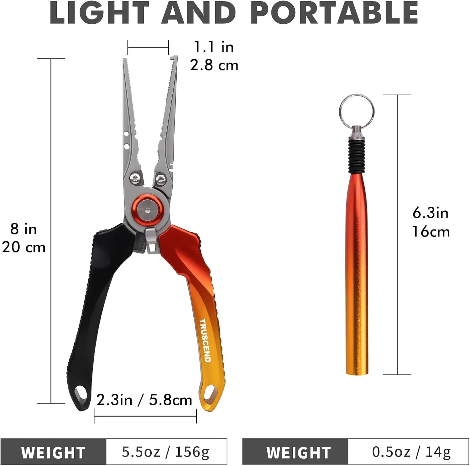 TRUSCEND Lockable Handy Fishing Pliers with Innovative Ergonomic Handle, Saltwater Corrosion Resistant Teflon Coated Fishing Tool, Multi-Function Fishing Gear with Mo-V Cutter, Amazing Fishing Gift