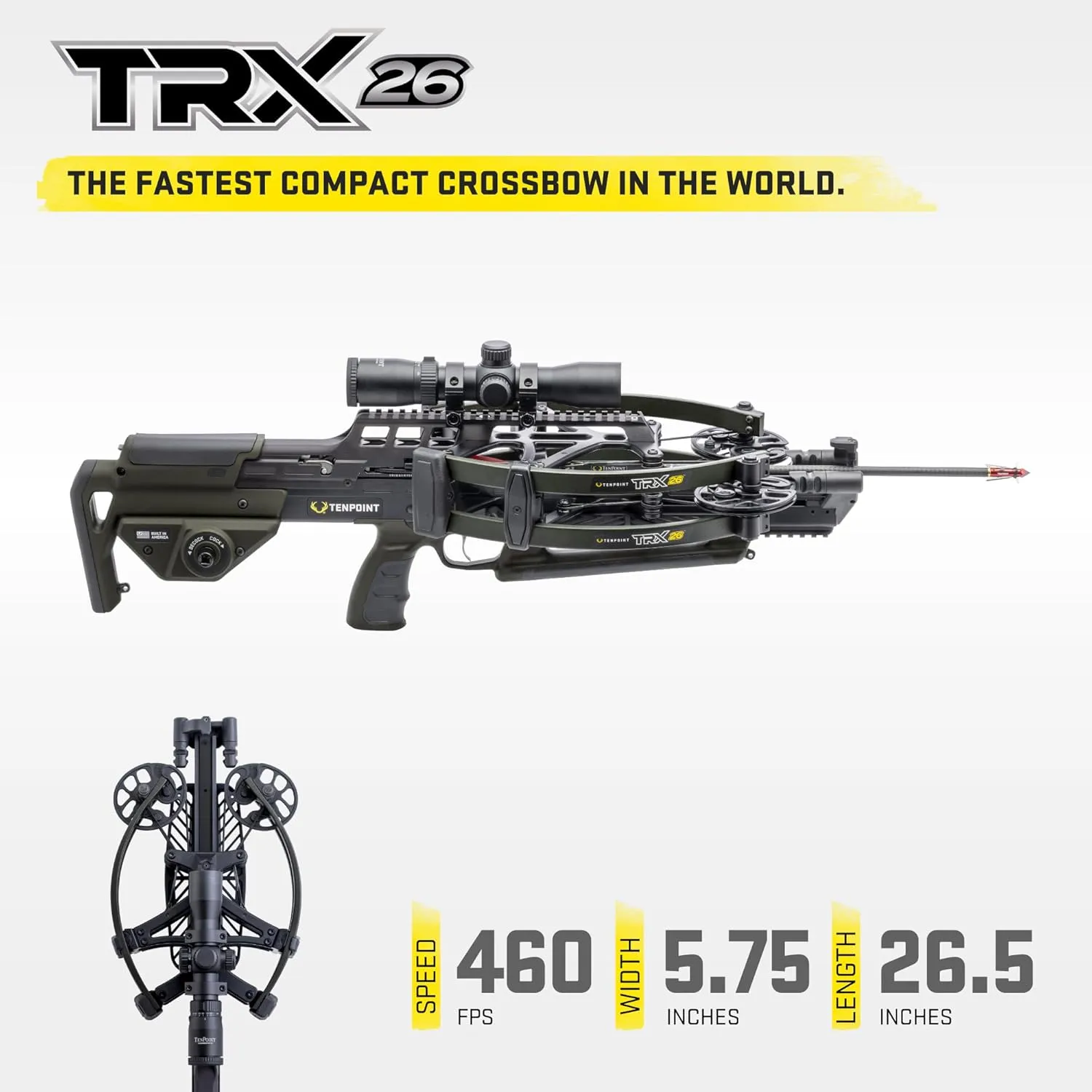 TRX 26 Crossbow - 460 FPS - Equipped with 100-Yard RangeMaster Scope, ACUslide MAXX Cocking & De-Cocking System   TriggerTech Trigger