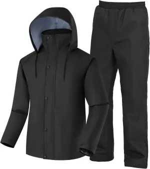Ubon Waterproof Rain Suits for Men Including Jackets and Pants Lightweight Rain Gear for Golf Hiking Fishing 2 Pieces