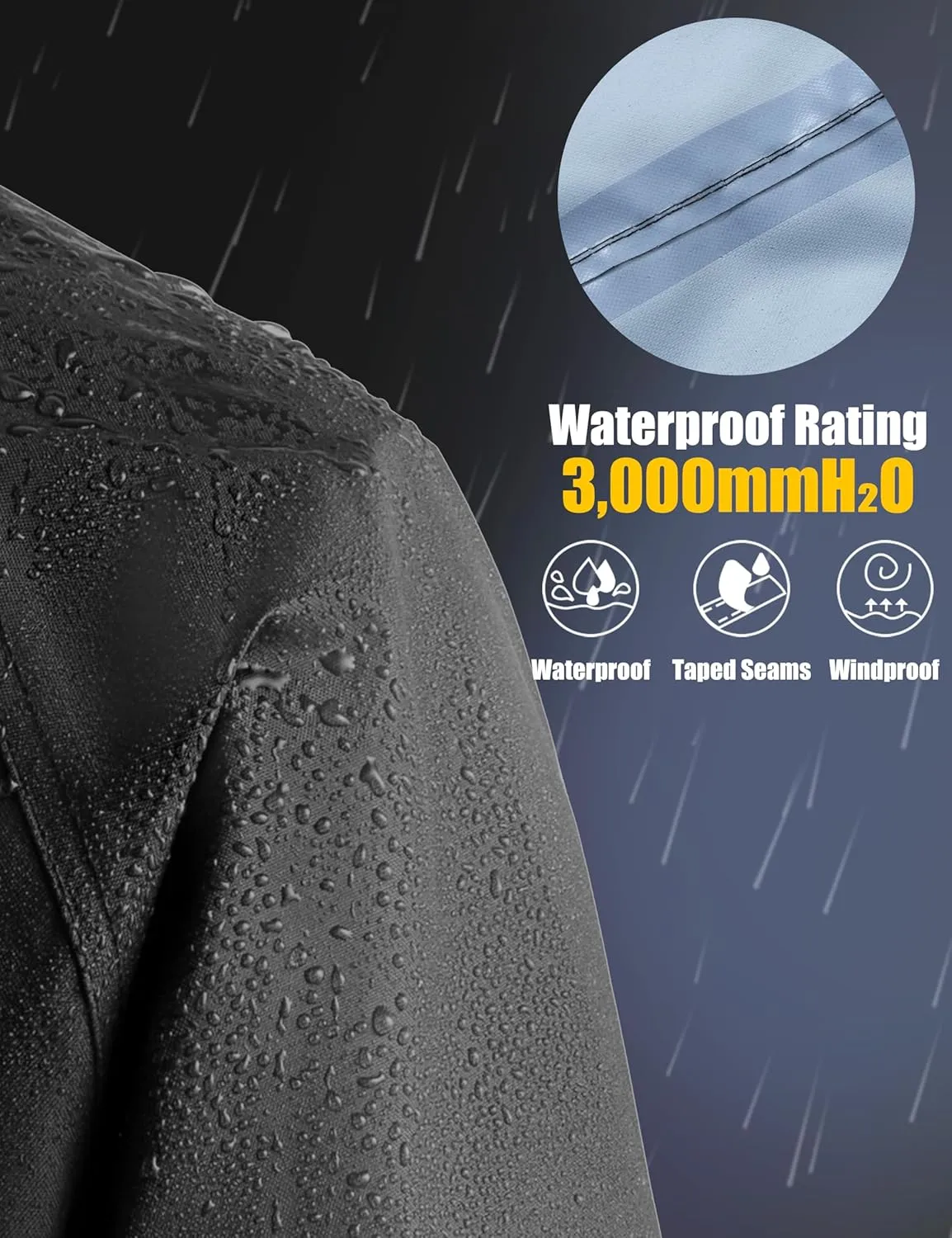 Ubon Waterproof Rain Suits for Men Including Jackets and Pants Lightweight Rain Gear for Golf Hiking Fishing 2 Pieces
