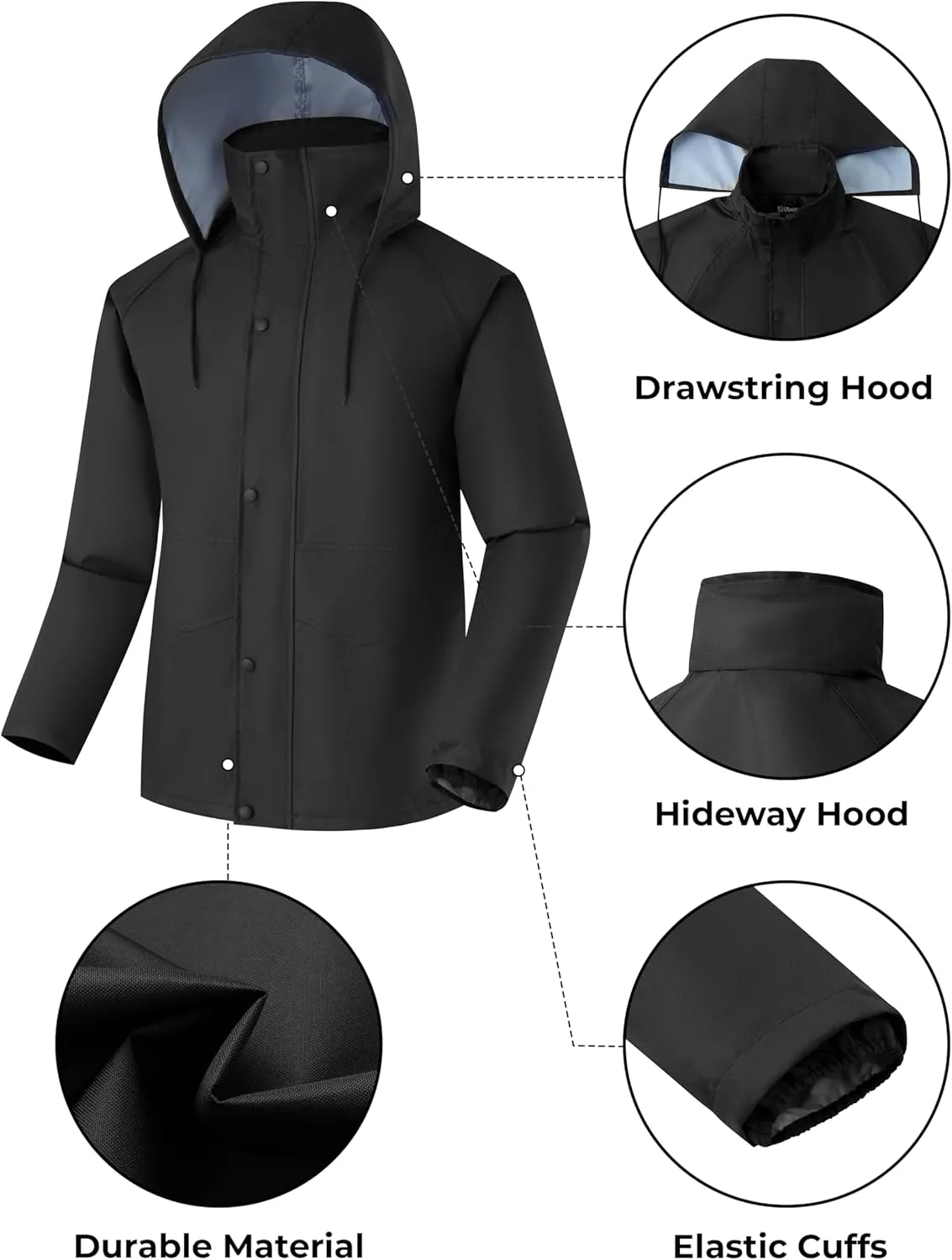 Ubon Waterproof Rain Suits for Men Including Jackets and Pants Lightweight Rain Gear for Golf Hiking Fishing 2 Pieces