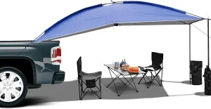 UBOWAY Awning Sun Shelter: Waterproof Auto Canopy Camper Trailer Tent Roof Top for SUV Minivan Hatchback Camping Outdoor Travel 5-6Persons