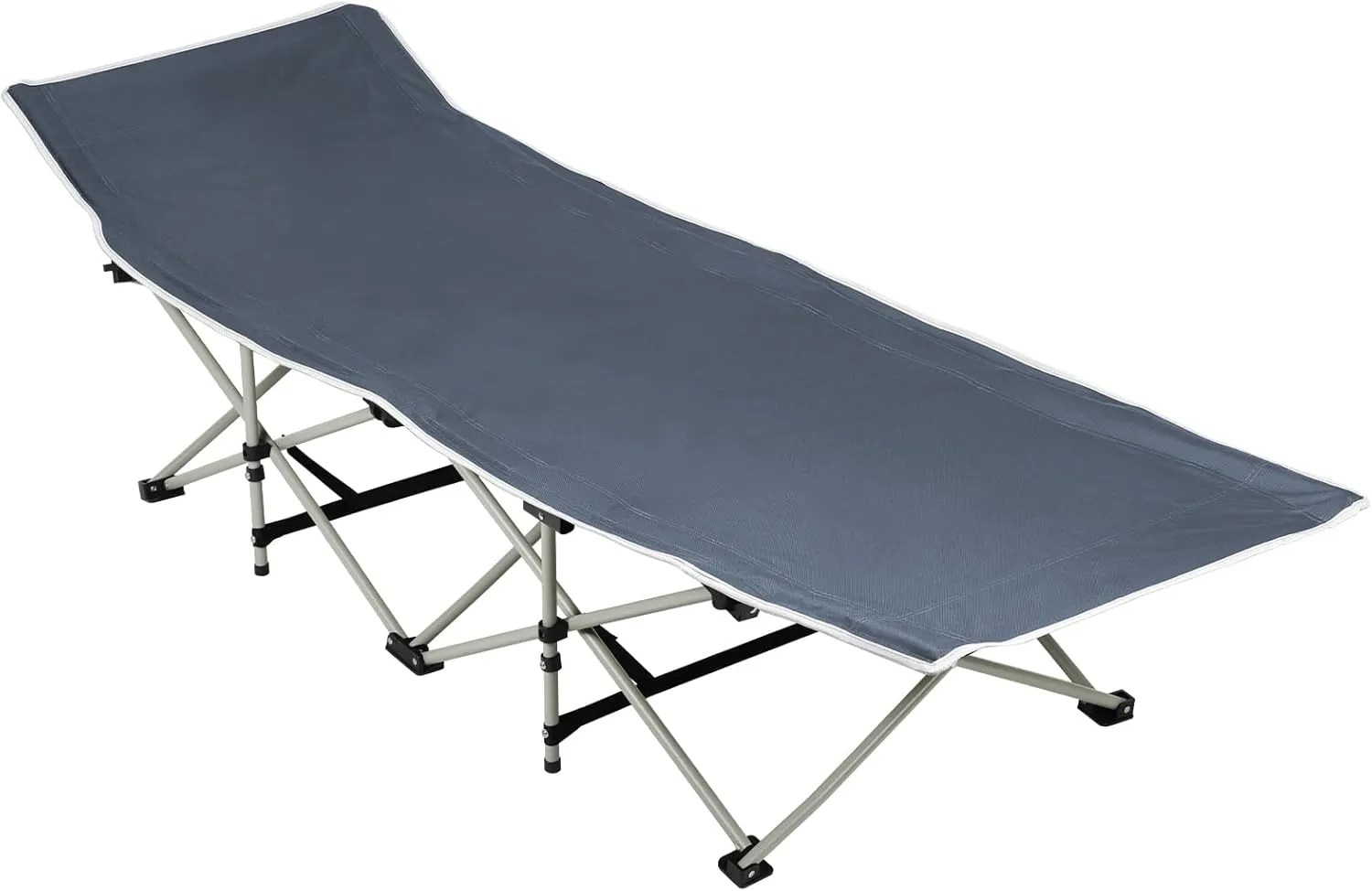 Ultra-Compact Foldable Camping Cot for Adults - Portable Folding Chaise Lounge Chair, Perfect for Indoor, Outdoor & Travel Use - Reclining Camp Bed with Comfortable Black