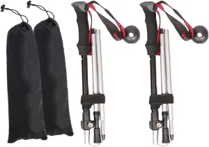 Ultra Light Trekking Hiking Poles Aluminum Alloy Collapsible Outdoor Walking Sticks, Alpenstock for Hiking, Camping, Mountaining, Backpacking