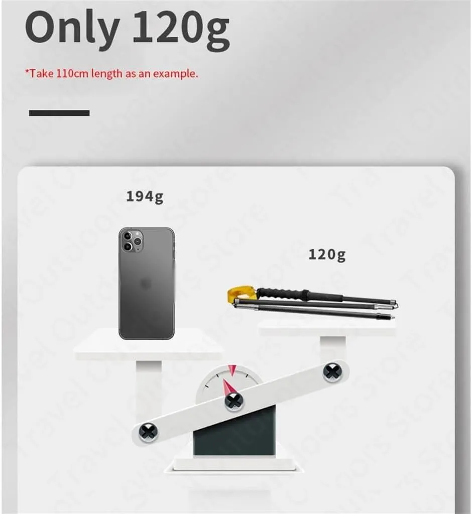 Ultralight 120G Folding Trekking Pole Carbon Fiber Aluminum Alloy Camp Portable Climbing Stick Alpenstocks (D 130)