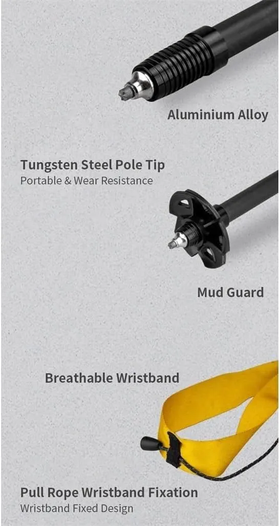 Ultralight 120G Folding Trekking Pole Carbon Fiber Aluminum Alloy Camp Portable Climbing Stick Alpenstocks (D 130)