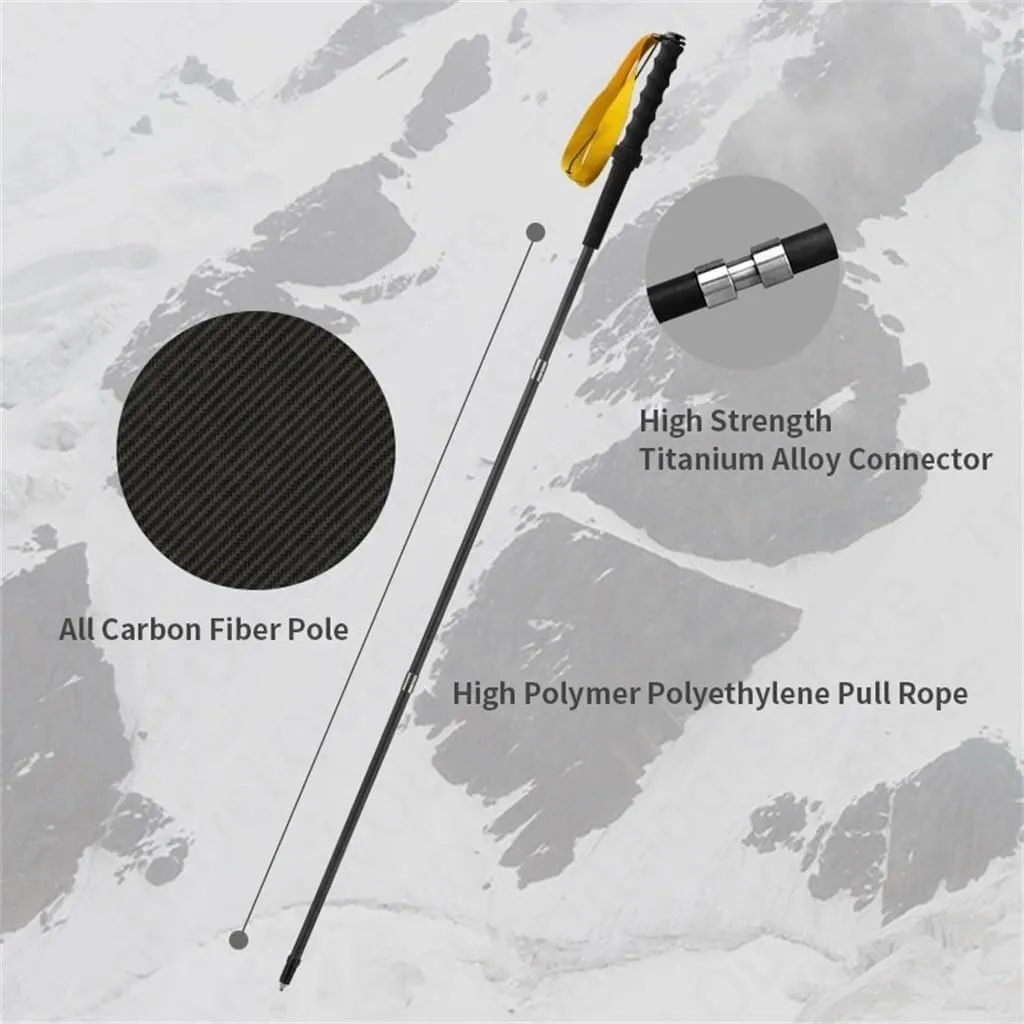 Ultralight 120G Folding Trekking Pole Carbon Fiber Aluminum Alloy Camp Portable Climbing Stick Alpenstocks (D 130)