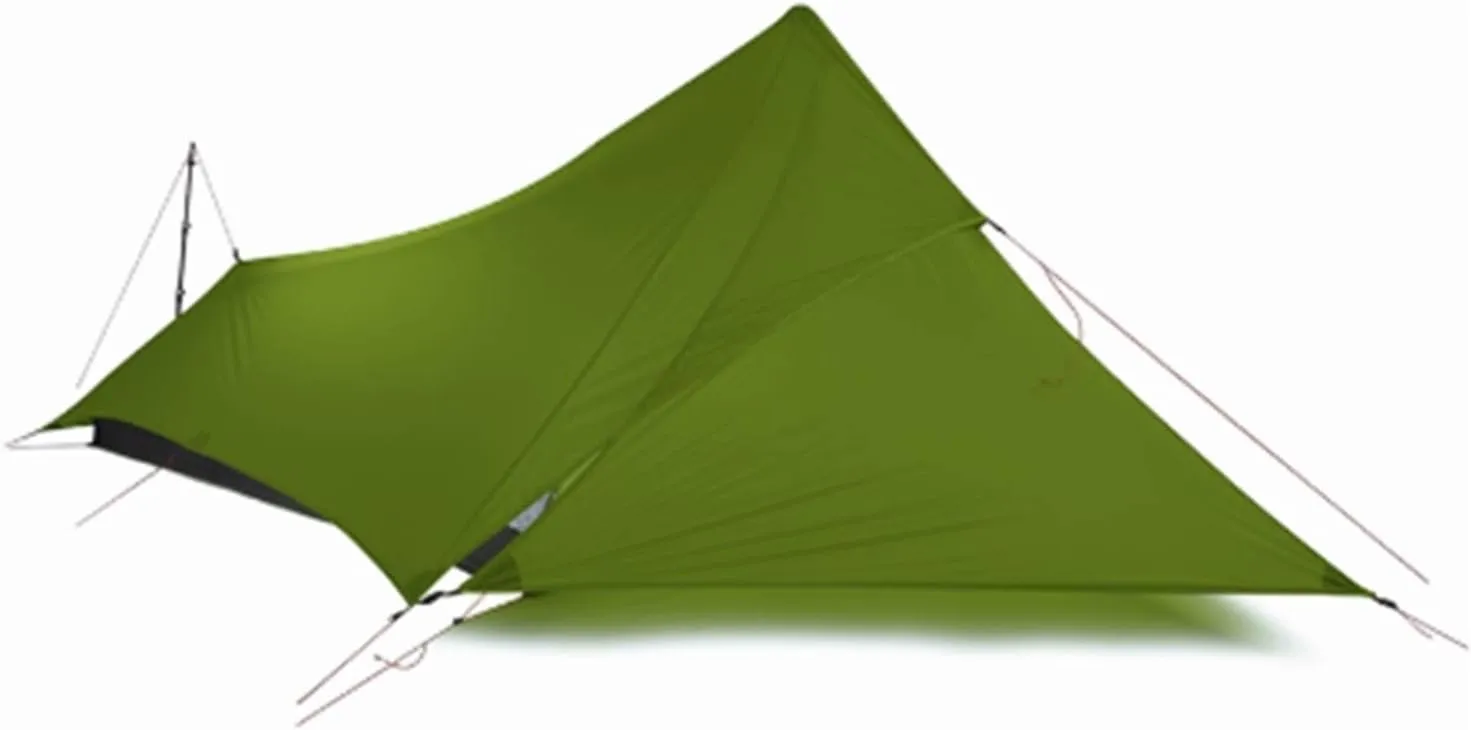 Ultralight Camping Tent 20D Nylon Both Sides Silicon Shelter Tarp 1 Person 3 Season Rain Fly Tent Tarp Outdoor Camping Adventure Winter Fishing Tent (Color : Green)