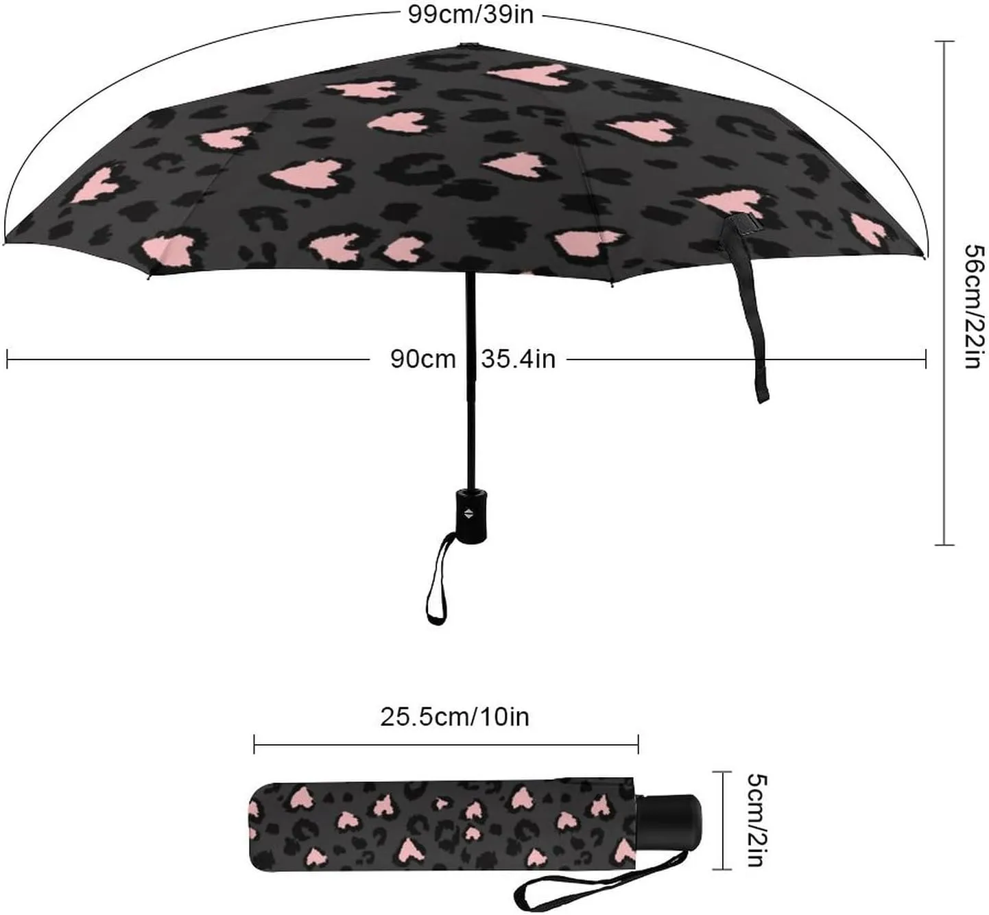 Unisex Womens Mens Compact Travel Auto Open Close Foldable Umbrella, Windproof, Sun and Rain Proof Water Resistant Canopy