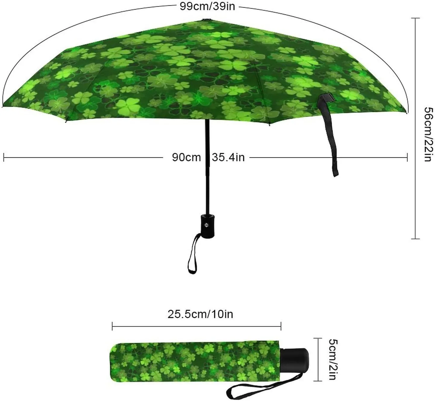 Unisex Womens Mens Compact Travel Auto Open Close Foldable Umbrella, Windproof, Sun and Rain Proof Water Resistant Canopy