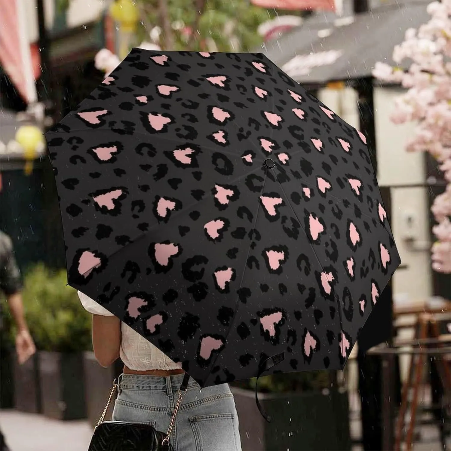 Unisex Womens Mens Compact Travel Auto Open Close Foldable Umbrella, Windproof, Sun and Rain Proof Water Resistant Canopy