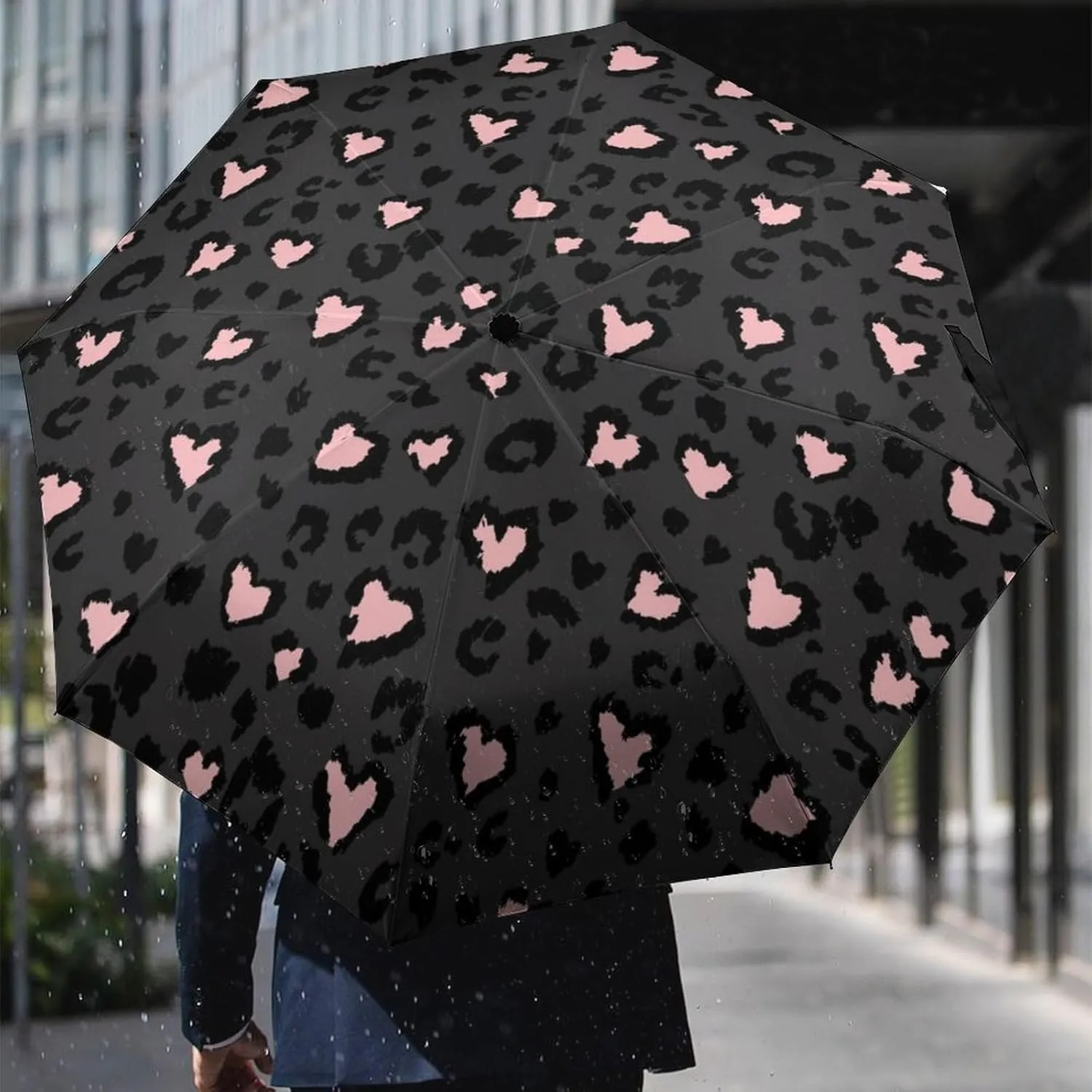Unisex Womens Mens Compact Travel Auto Open Close Foldable Umbrella, Windproof, Sun and Rain Proof Water Resistant Canopy