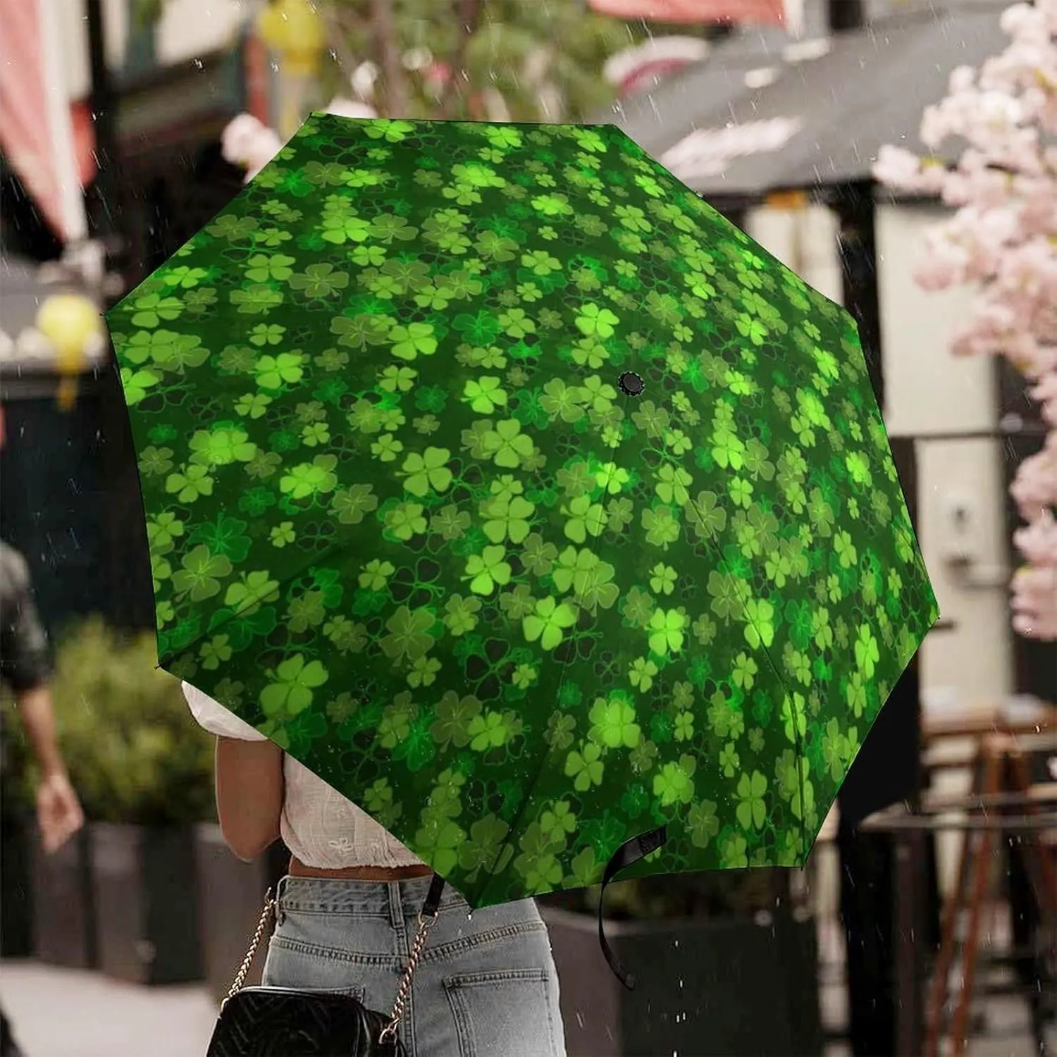 Unisex Womens Mens Compact Travel Auto Open Close Foldable Umbrella, Windproof, Sun and Rain Proof Water Resistant Canopy
