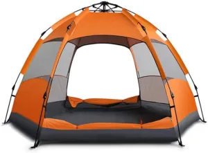 Upgraded 3-5-7 Person Quick Setup Family Tent Double Layer Waterproof Hexagonal Automatic Camping Tent for Outdoor Hiking
