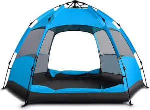 Upgraded 3-5-7 Person Quick Setup Family Tent Double Layer Waterproof Hexagonal Automatic Camping Tent for Outdoor Hiking