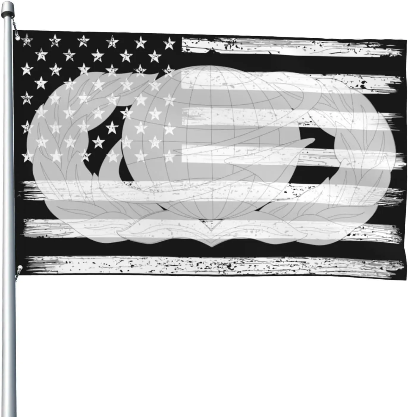 US And United States Air Force Manpower & Personnel Badge Flag 4x6 Ft Heavy Duty Banner Durable Yard Outdoor Flags Decoration For All Seasons