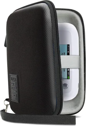 USA Gear 6.5 Inch Portable WiFi Hotspot for Travel Case with Wrist Strap - Mobile Internet Case Compatible with 4G LTE Wi-Fi Mobile Hotspots from Verizon, Huawei, Skyroam Solis, Netgear, and More