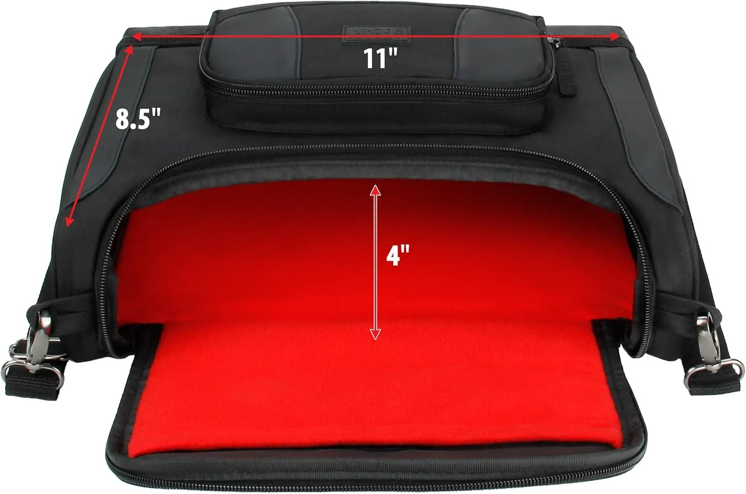 USA GEAR Compact Travel Bag Compatible with Dungeons and Dragons Accessories - Small DND Bag fits RPG Player Essentials, Player's Handbook, Character Sheets, Dice, Tokens, & Mini Player Items (Red)