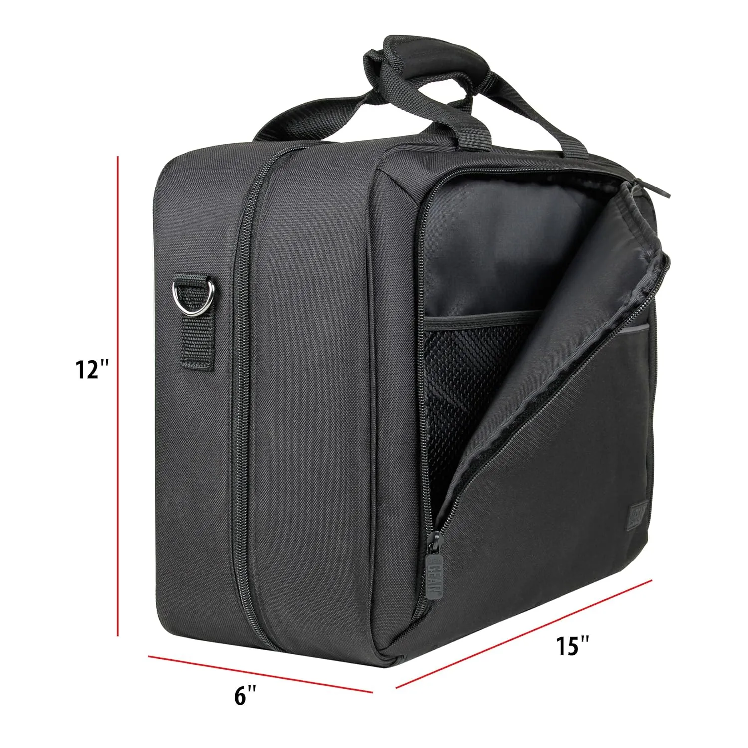 USA Gear Large Hairstylist Traveling Bag - Hair Salon Case - Customizable Interior with Adjustable Dividers - Fit All Hair Equipment Blow Dryer, Barber Tools, Curling Iron, Brushes (Black)