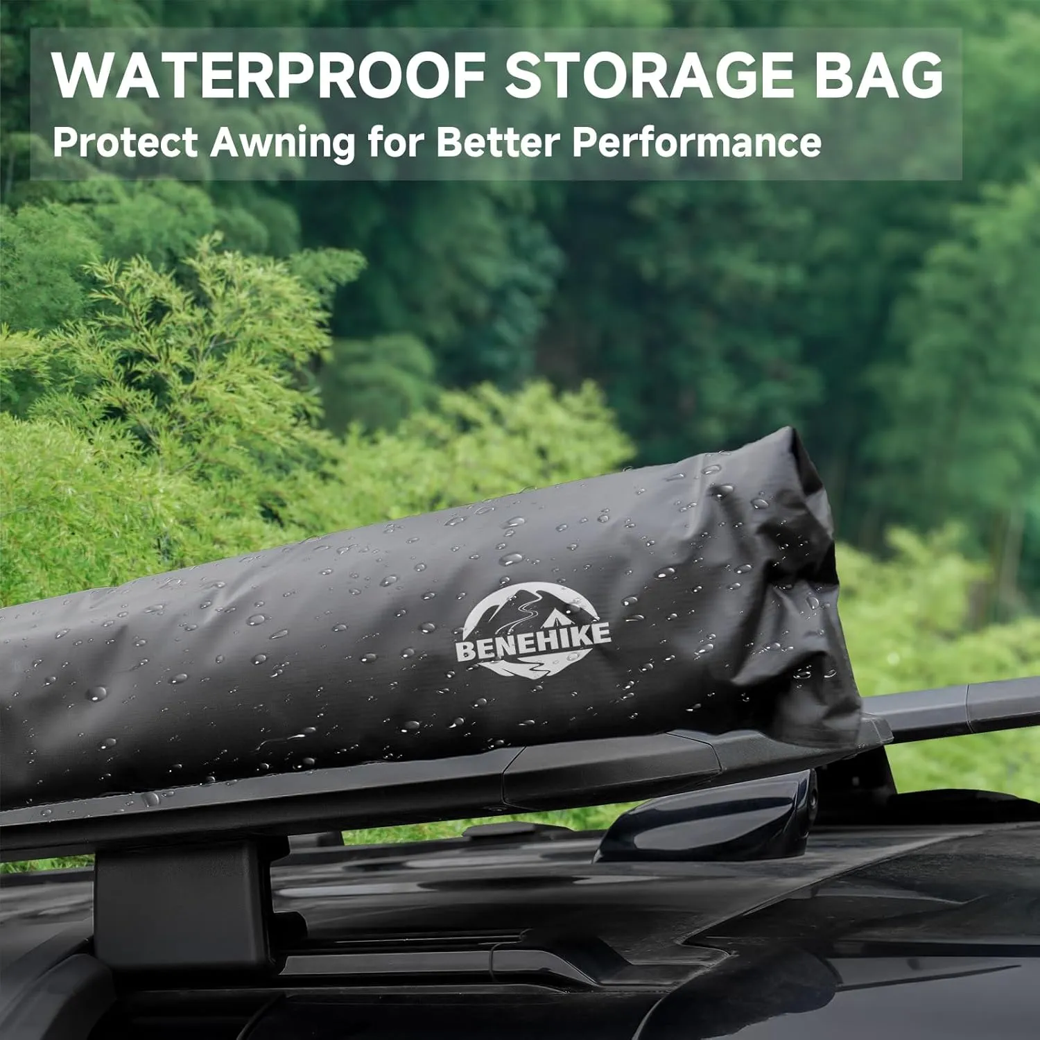 Vehicle Awning, 6.7'x8.2' Roof Rack Pull-Out With Ripstop UV50  Sun Shade, Weatherproof Side Camper, 4x4 Car for Camping & Overland