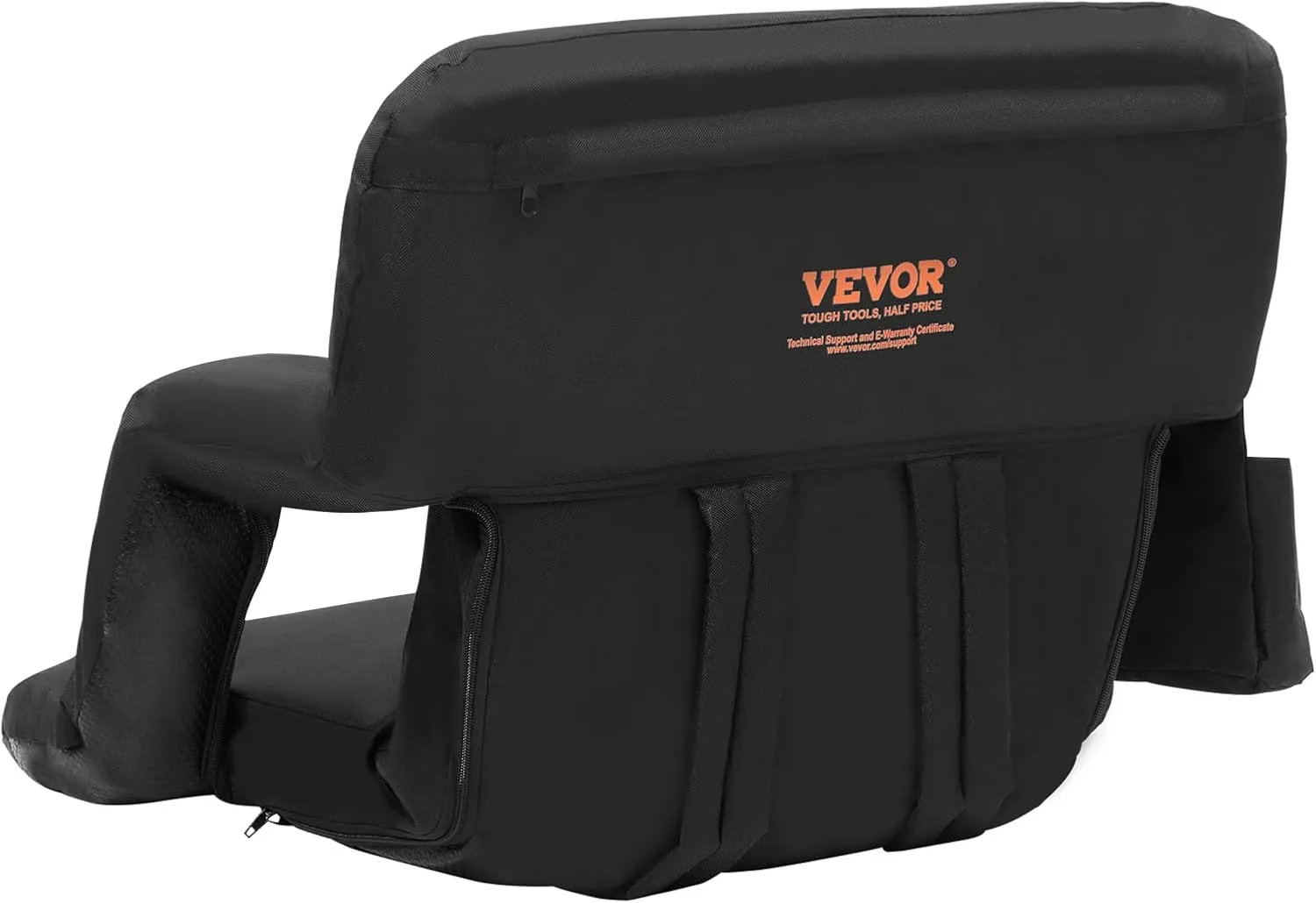 VEVOR Stadium Seat with Back Support, Wide Bleacher Seat Back, Folding Portable Padded Reclining Chair with Hook Pocket Cupholder, Ideal for Sport Event Beach Camping Concert