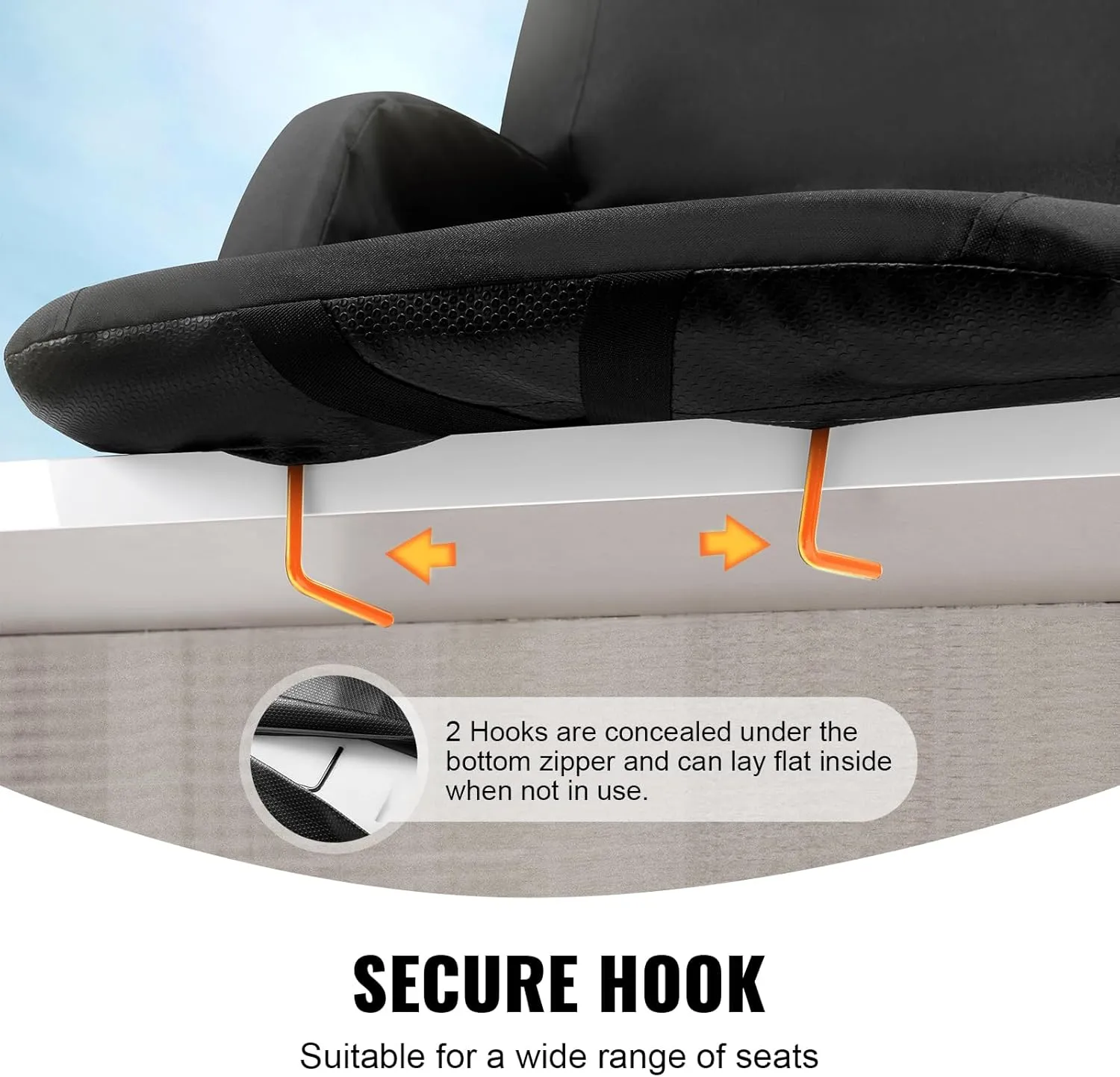 VEVOR Stadium Seat with Back Support, Wide Bleacher Seat Back, Folding Portable Padded Reclining Chair with Hook Pocket Cupholder, Ideal for Sport Event Beach Camping Concert