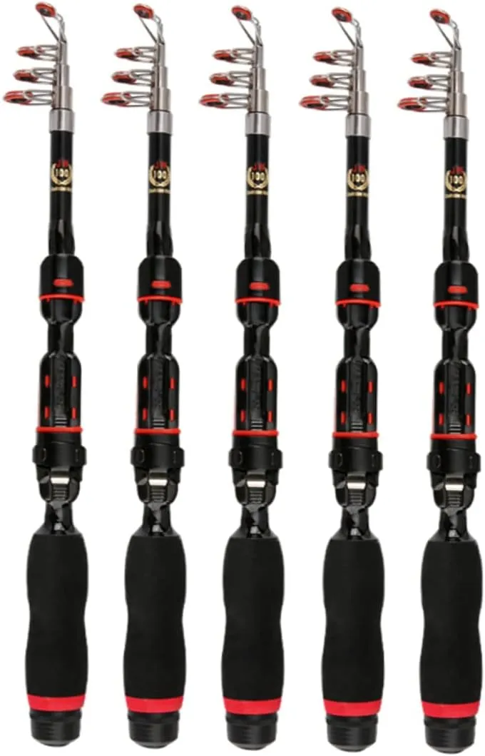 VICASKY Telescopic Fishing Rod Portable Folding Pole for Ocean and Freshwater Fishing Meters Fishing Accessory for Fish Lovers Black