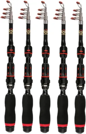 VICASKY Telescopic Fishing Rod Portable Folding Pole for Ocean and Freshwater Fishing Meters Fishing Accessory for Fish Lovers Black