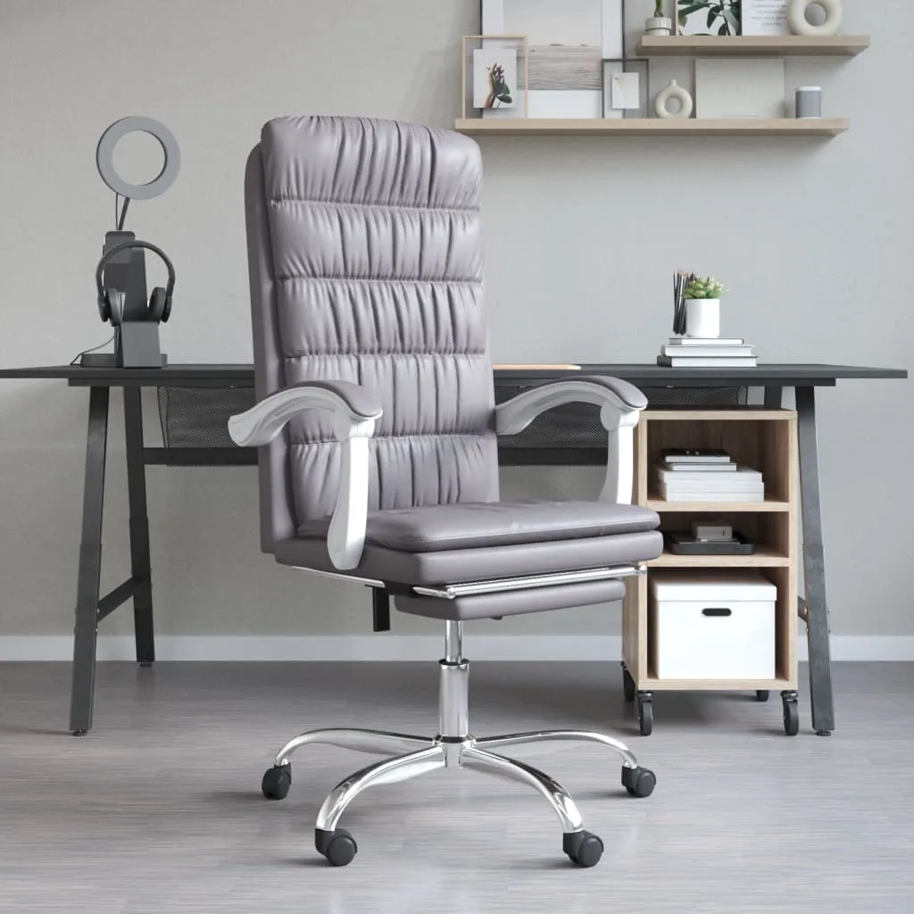 vidaXL Ergonomic Office Chair Reclining Office Executive Chair Faux Leather