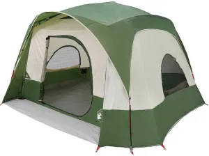 vidaXL Family Tent - 6 Person Cabin - Green 185t Polyester with pu Coating - Waterproof Camping shelter - 322/368 x 145.7 x 82.7 inches - Portable with e-Port and Storage Pockets - for Outdoor use